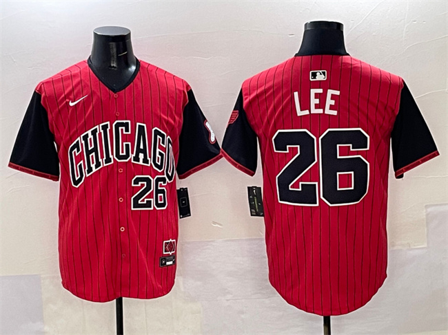 Men's Chicago White Sox #26 Korey Lee Red/Black 2025 City Connect Limited Stitched Baseball Jersey Men's Chicago White Sox #26 Korey Lee Red/Black 2025 City Connect Limited Stitched Baseball Jersey